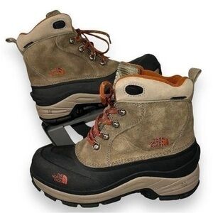 The North Face Beige and Black Snow Boots